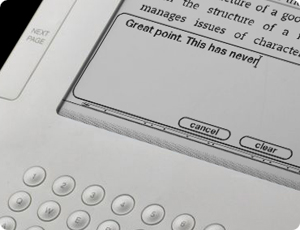 Use the keyboard to add annotations to text