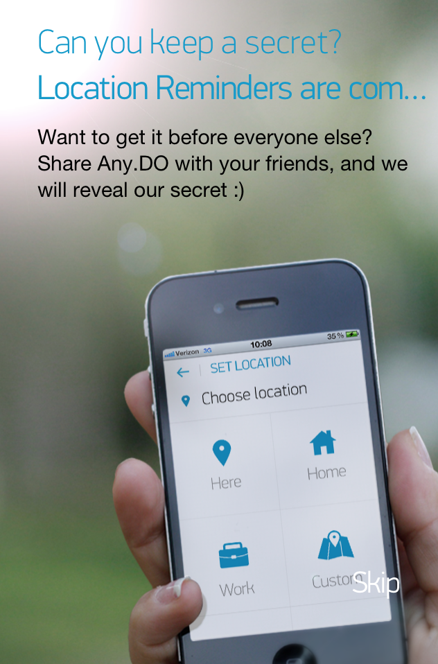Any.do location based reminders