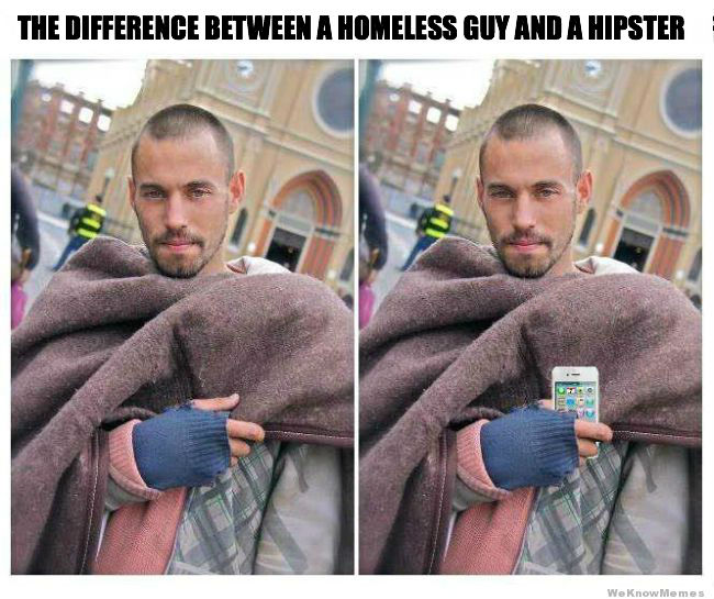 difference-between-homeless-guy-and-hipster