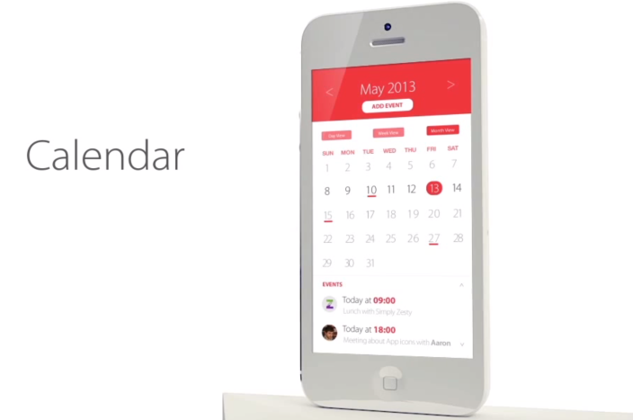 iOS 7 Calendar Concept by SimplyZesty