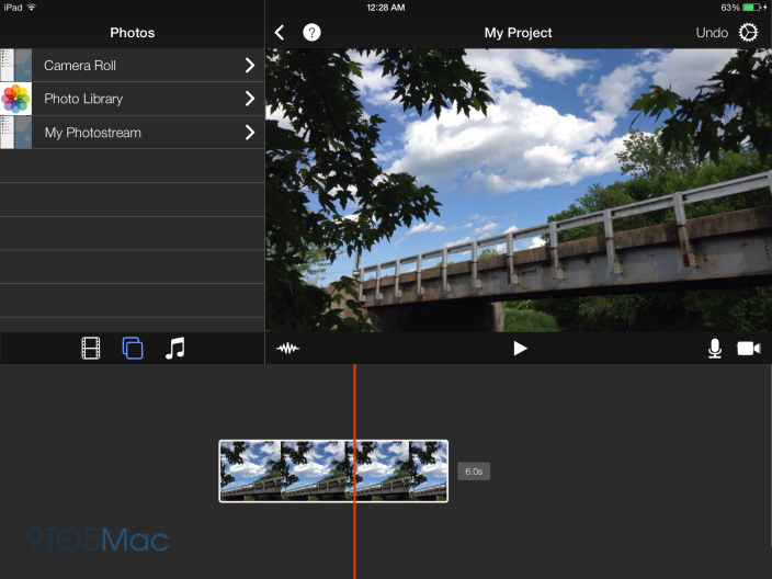 How iMovie could look with a flatter interface. (Click any image for a larger version.)