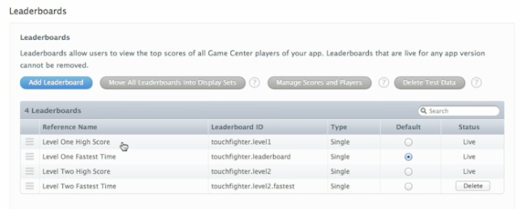 iTunes-Connect-Leaderboards-management