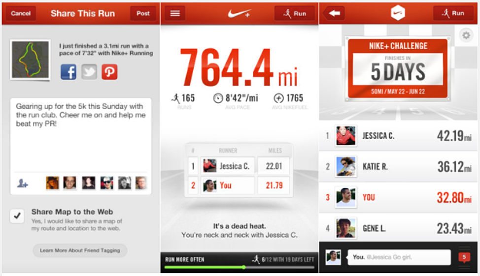 Nike+ Running iOS offers virtual races group chat -