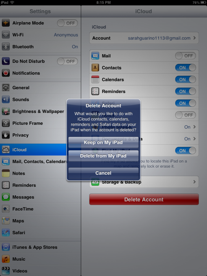 Howto Safely delete an iCloud account from your Mac or iOS device