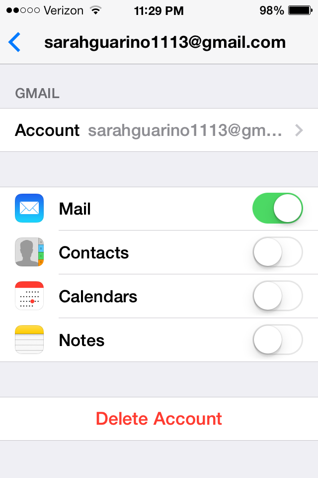 delete email from gmail on iphone