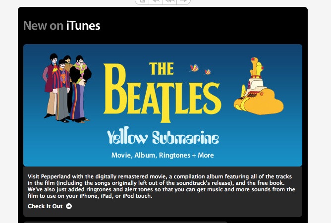 Apple marketing material after The Beatles came to iTunes. 