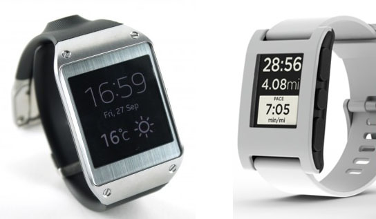 Samsung Galaxy Gear and Pebble Smart Watch
