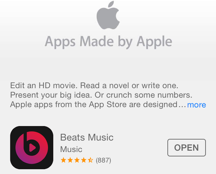 Beats Music Apple App Store
