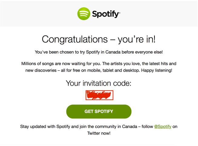 Spotify-Canada-invite
