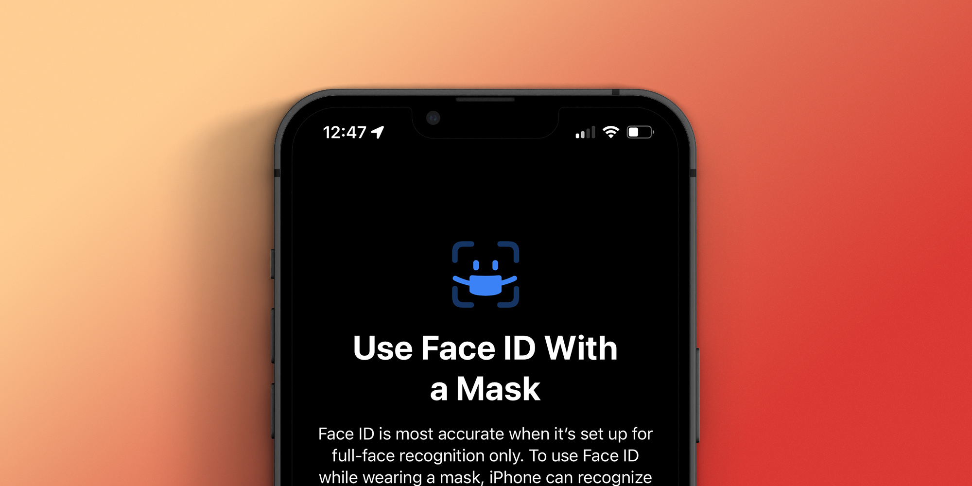how to use face id with mask walkthrough ios 15 4