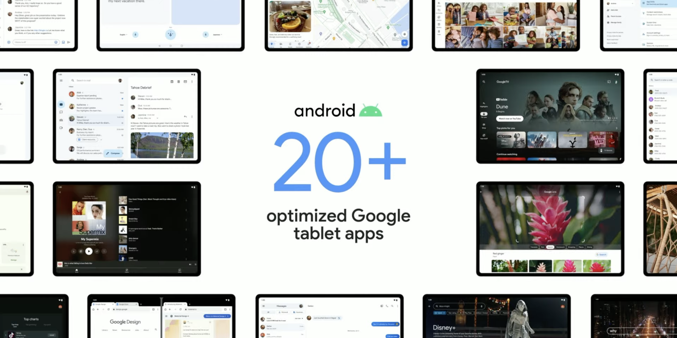 Android 13 apps optimized for the tablets.