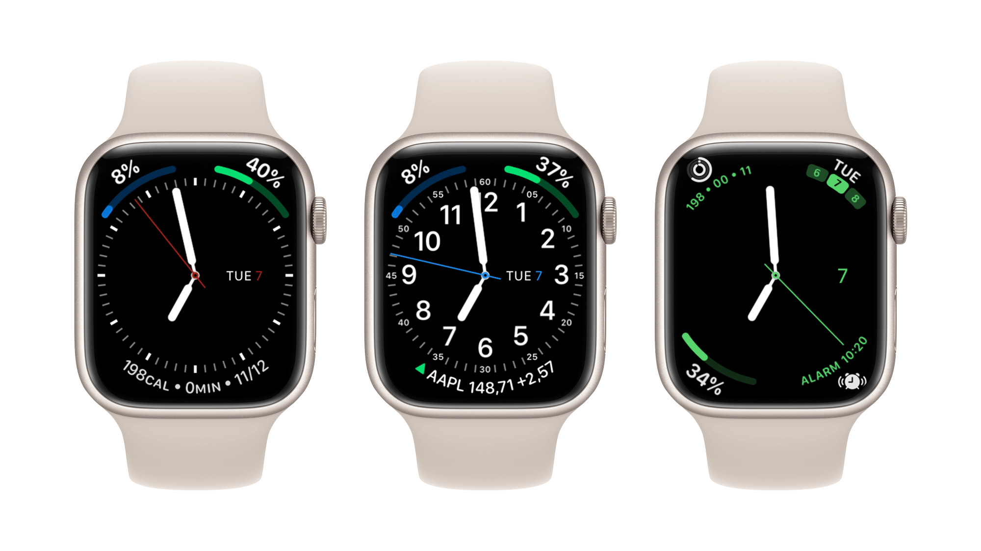 Klassische Zifferblätter in watchOS 9.