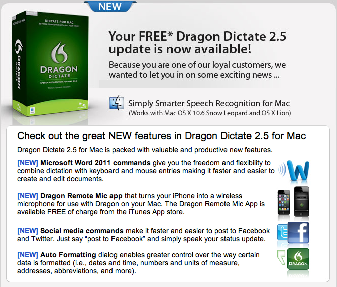 dragon dictate for mac upgrade