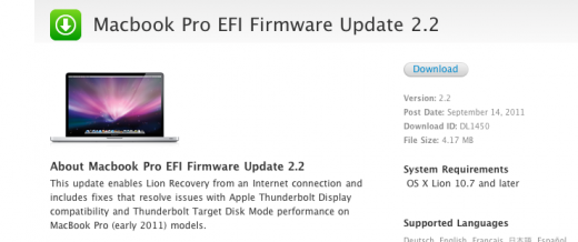 macbook pro efi firmware update 2.2