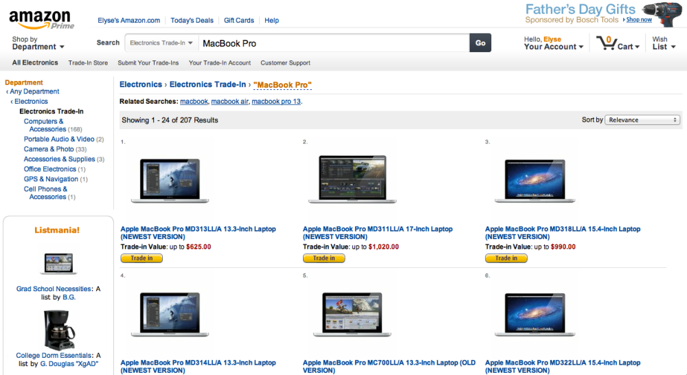 Amazon TradeIn program conveniently now lists MacBook lineup, other