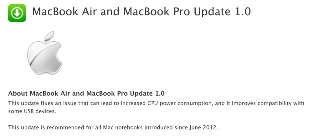 Apple releases software update for latest MacBook Pro and MacBook Air