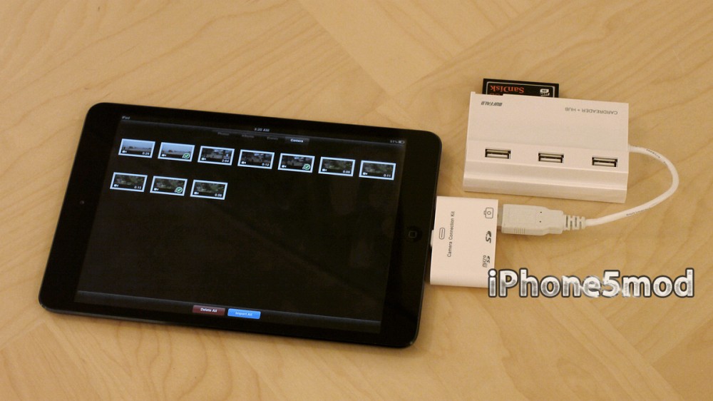 3in1 Lightning Camera Connection Kit enables photo importing via USB