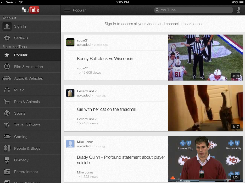 YouTube updates iOS app with iPad and iPhone 5 support, adds AirPlay,  faster video loading, improved playlist management - 9to5Mac, image size:1024x768