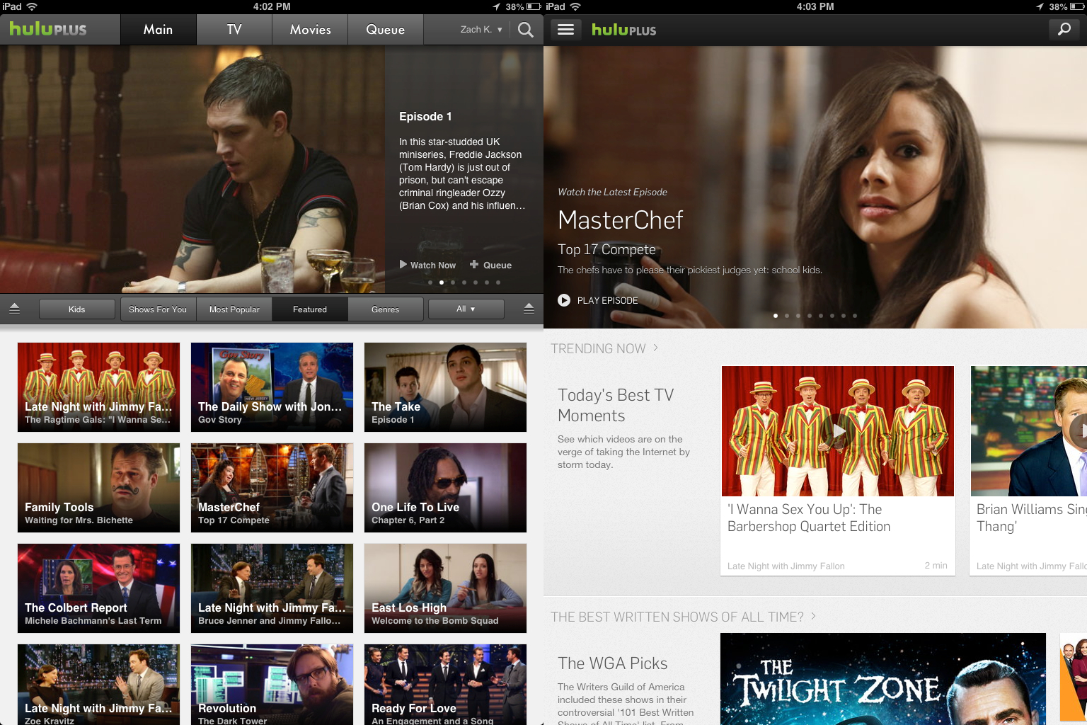 Hulu Plus for iOS updated with all new interface for iPad, content