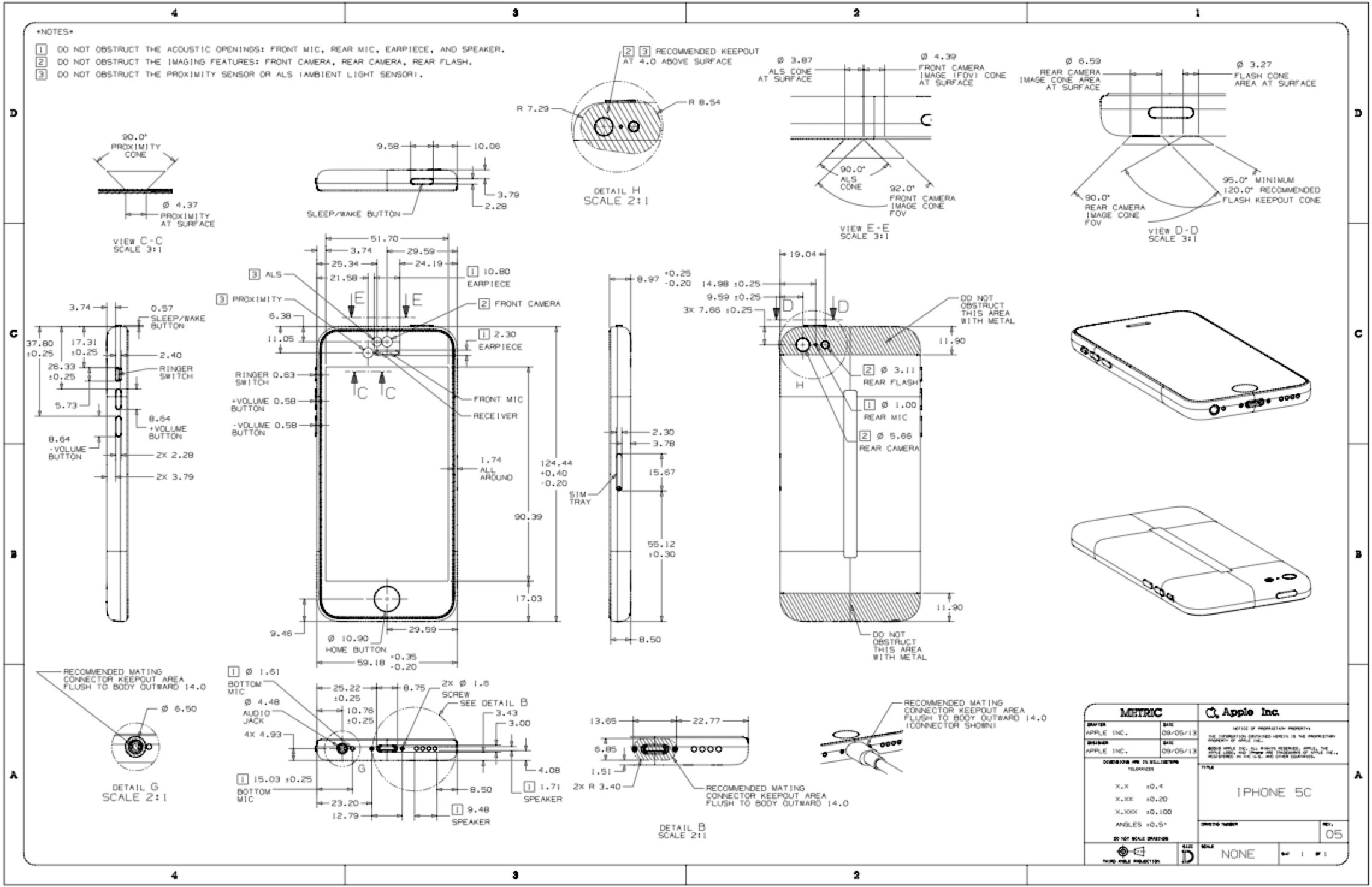 Designing an iPhone 5c/5s case? Here are your official Apple schematics