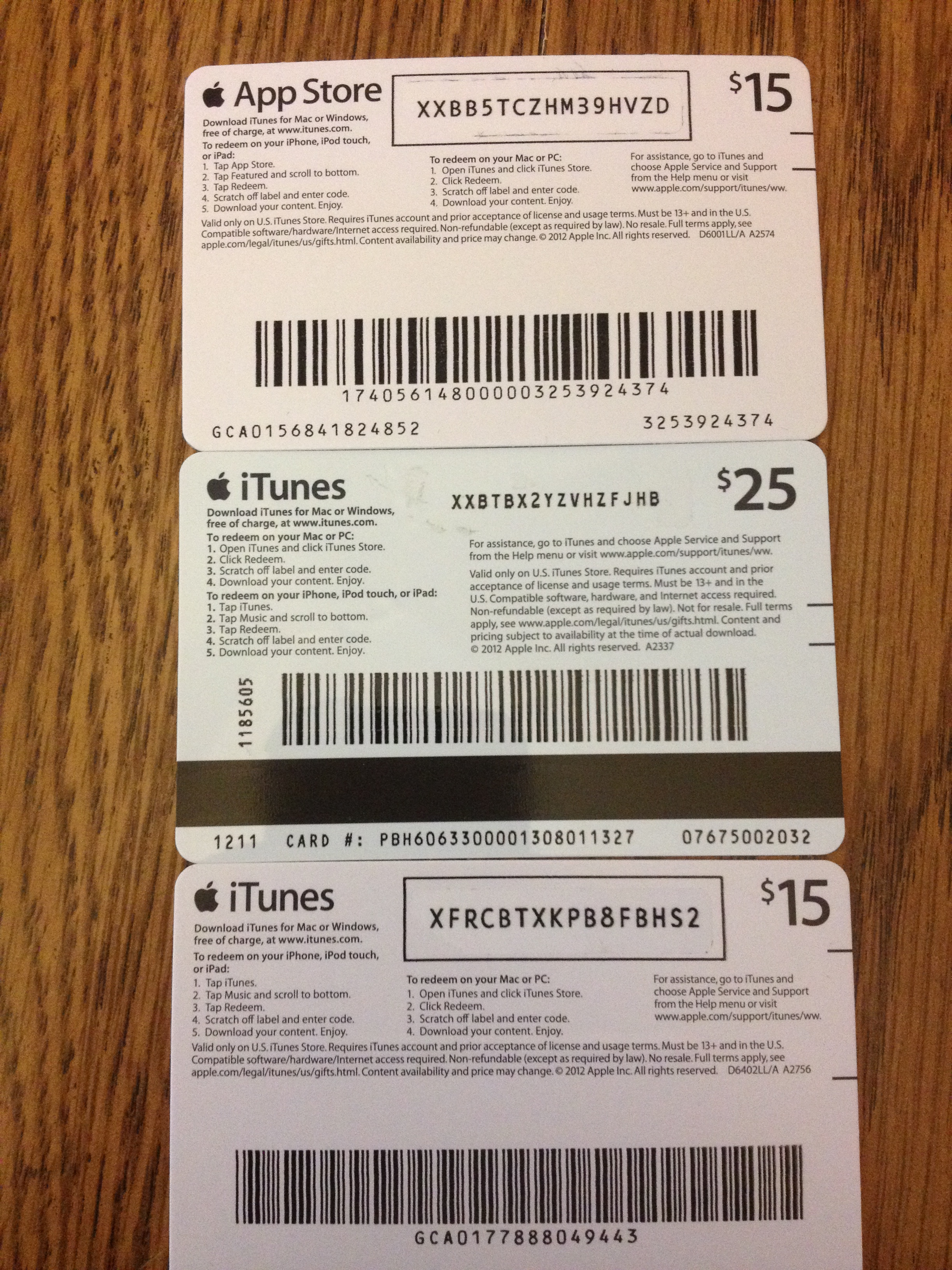 Unused apple gift card codes