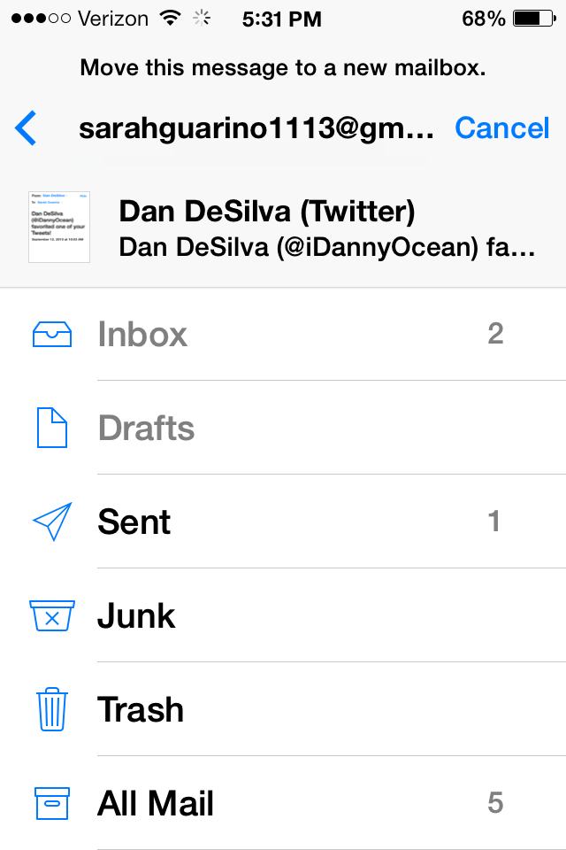 iOS 7 How-to: Easily delete, not archive, your Gmail messages in Mail