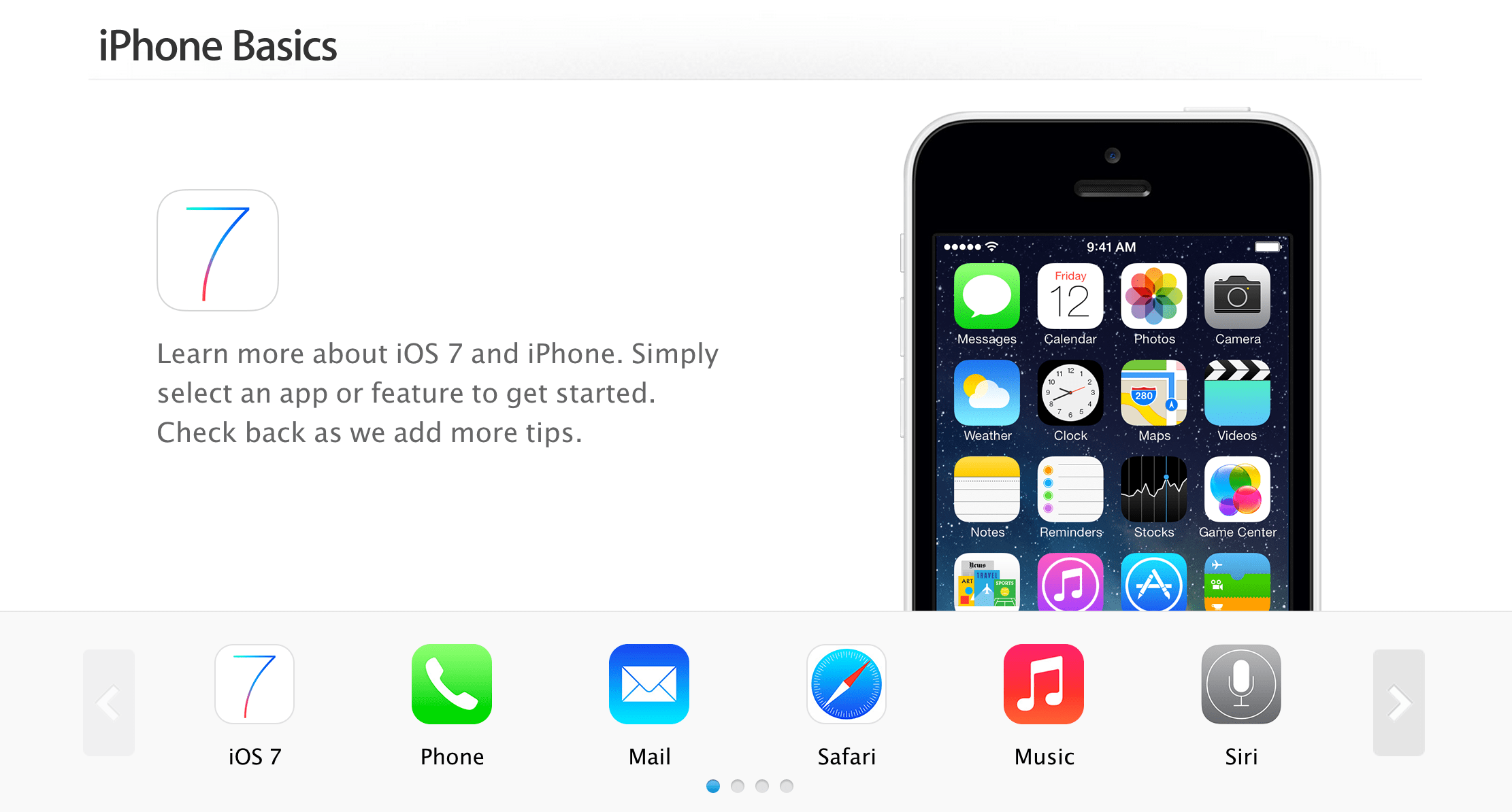 Apple adds redesigned iPhone support pages with iOS 7 tips to website