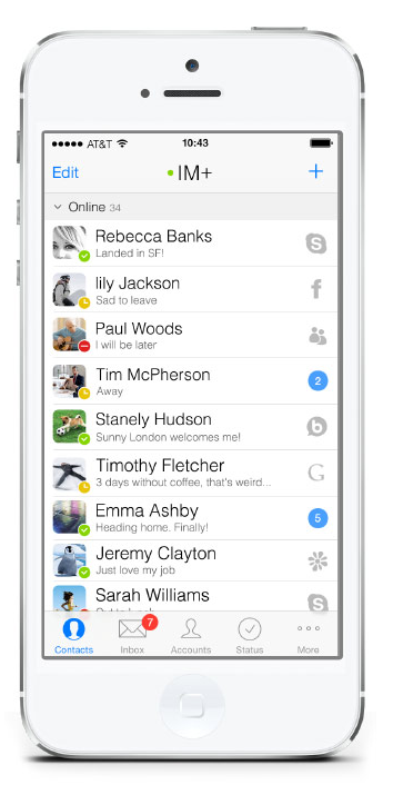Popular universal IM app IM+ Pro redesigned for iOS 7, adds sync ...