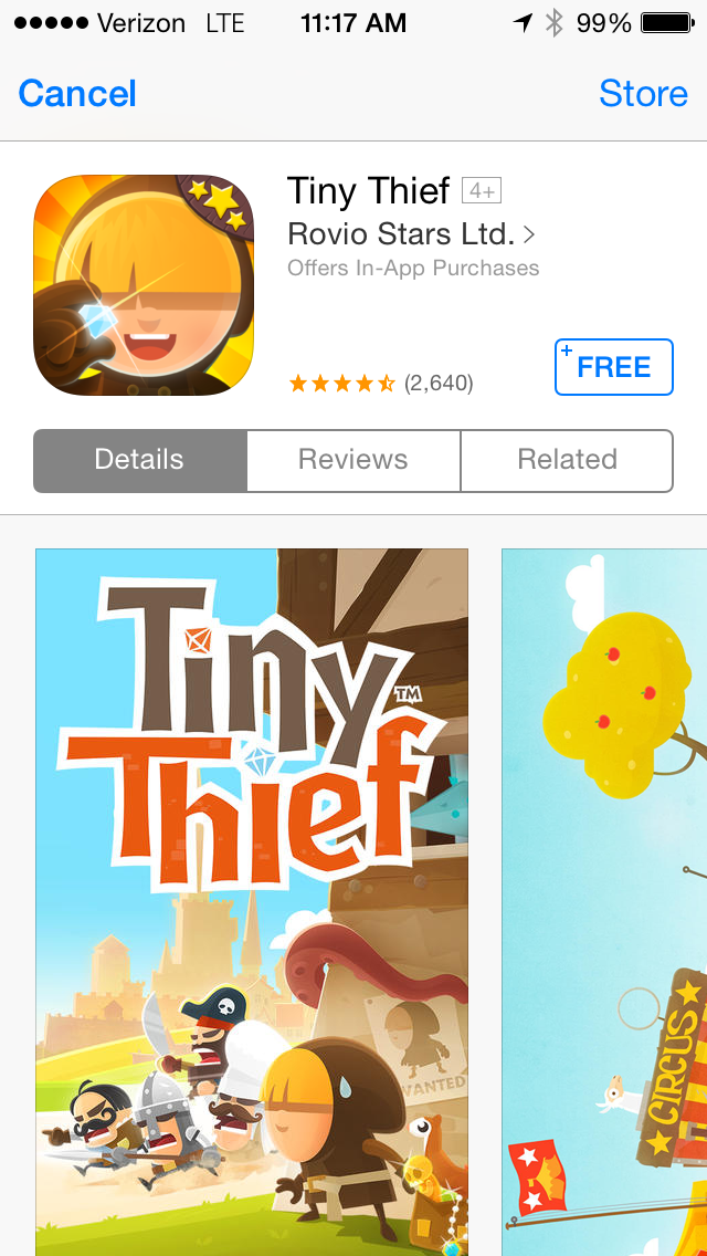 what happened to tiny thief app
