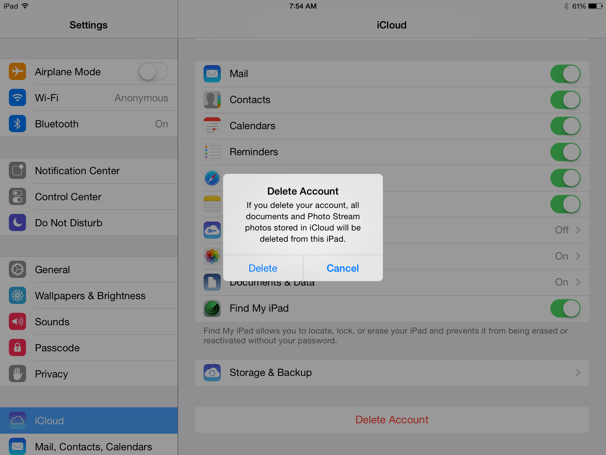 Howto Safely delete or change an iCloud account from