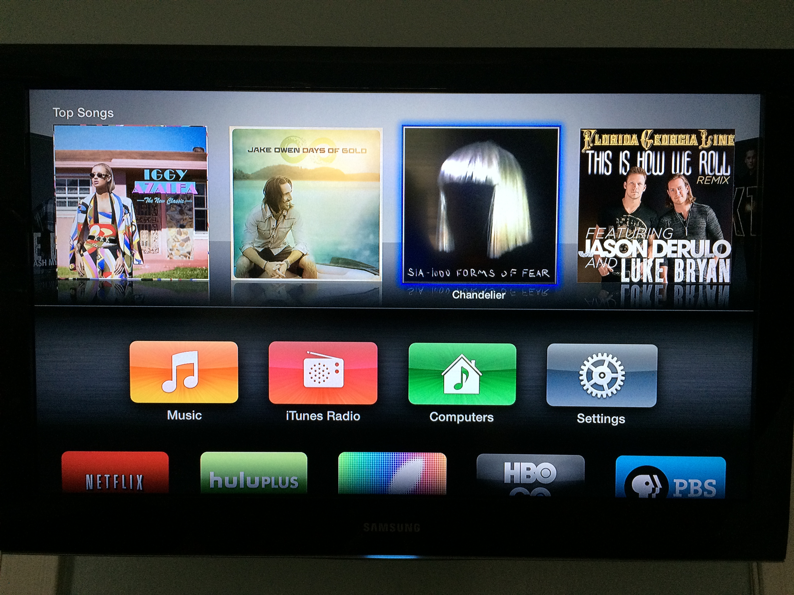 App Store, iTunes Store, Apple TV features currently