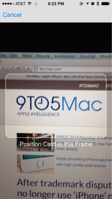Safari in iOS 8 uses camera to scan and enter credit card info - 9to5Mac