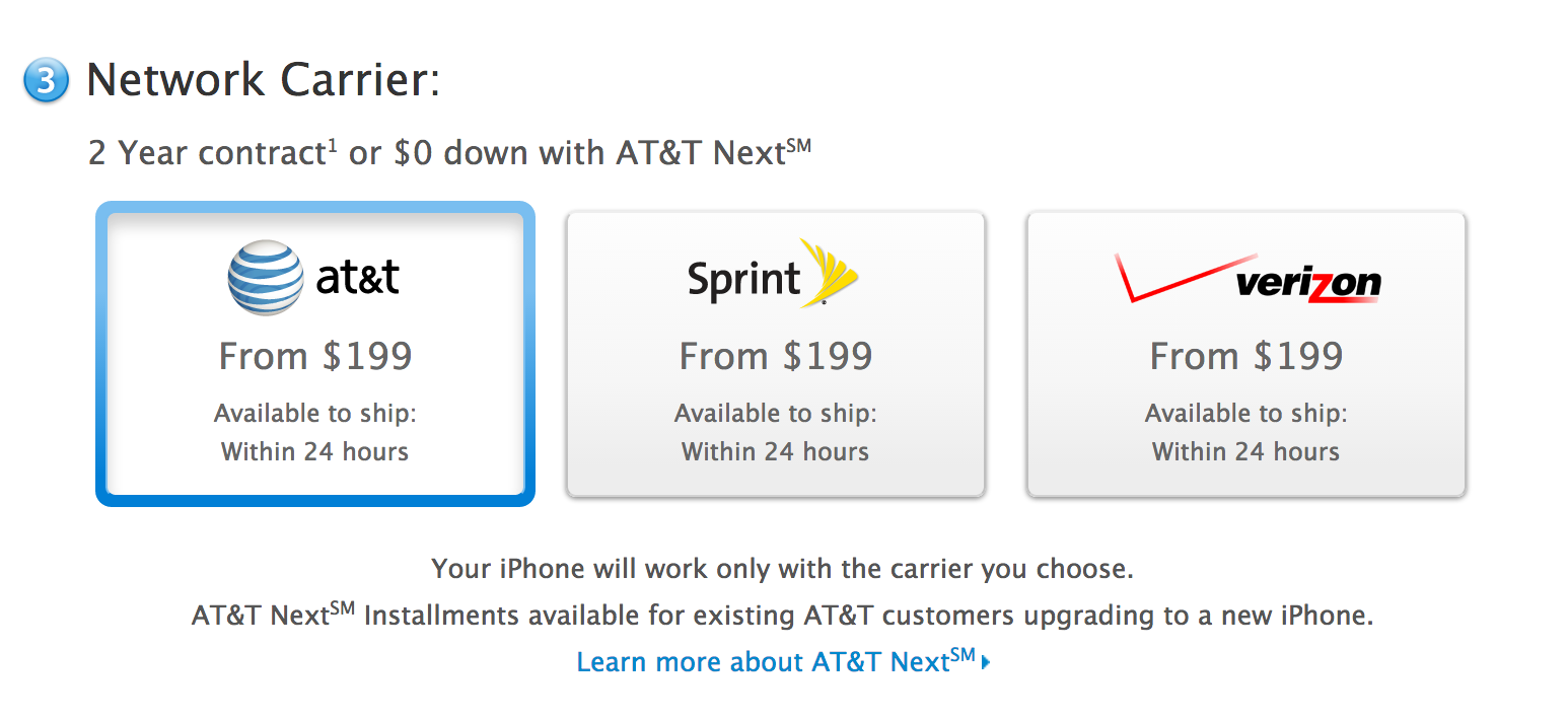 Apple offering iPhones on AT&T Next installment plans through online
