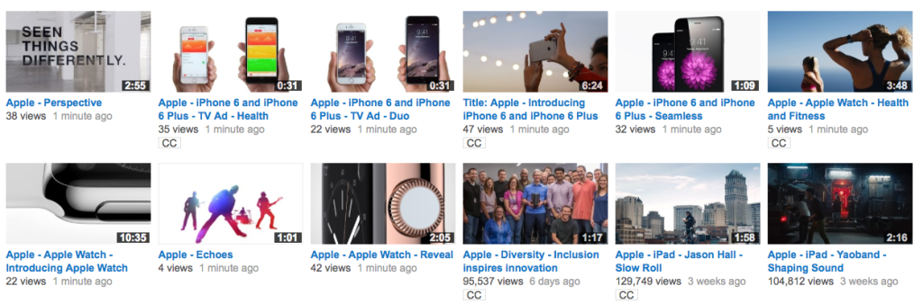 Apple uploads individual iPhone 6 and Apple Watch promo videos