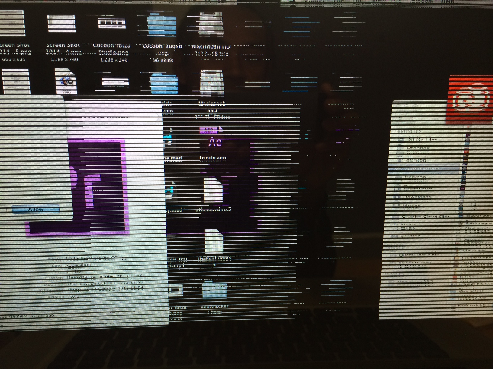 2014 macbook pro screen issues