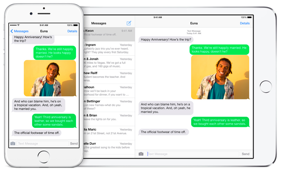 SMS Relay Text Message Forwarding iOS 8.1