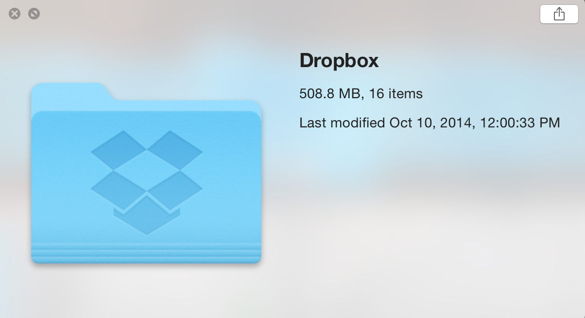 Dropbox experimental build with OS X Yosemite icons