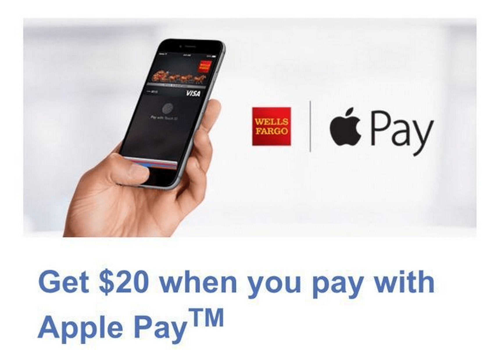 Wells Fargo offers up to 20 credits for Apple Pay users, says business