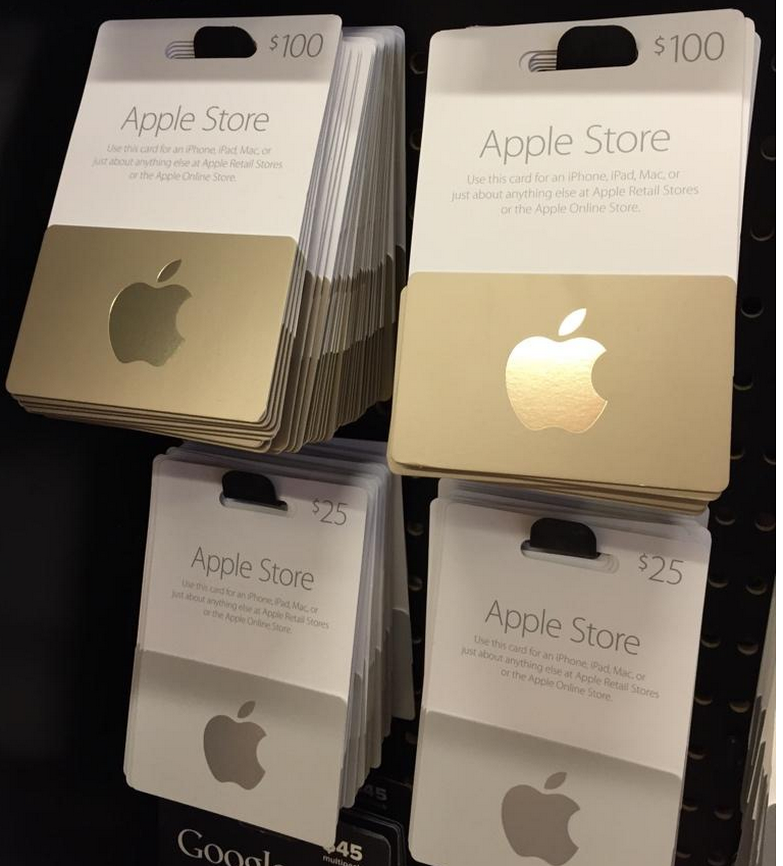 Karty upominkowe-złoto-apple