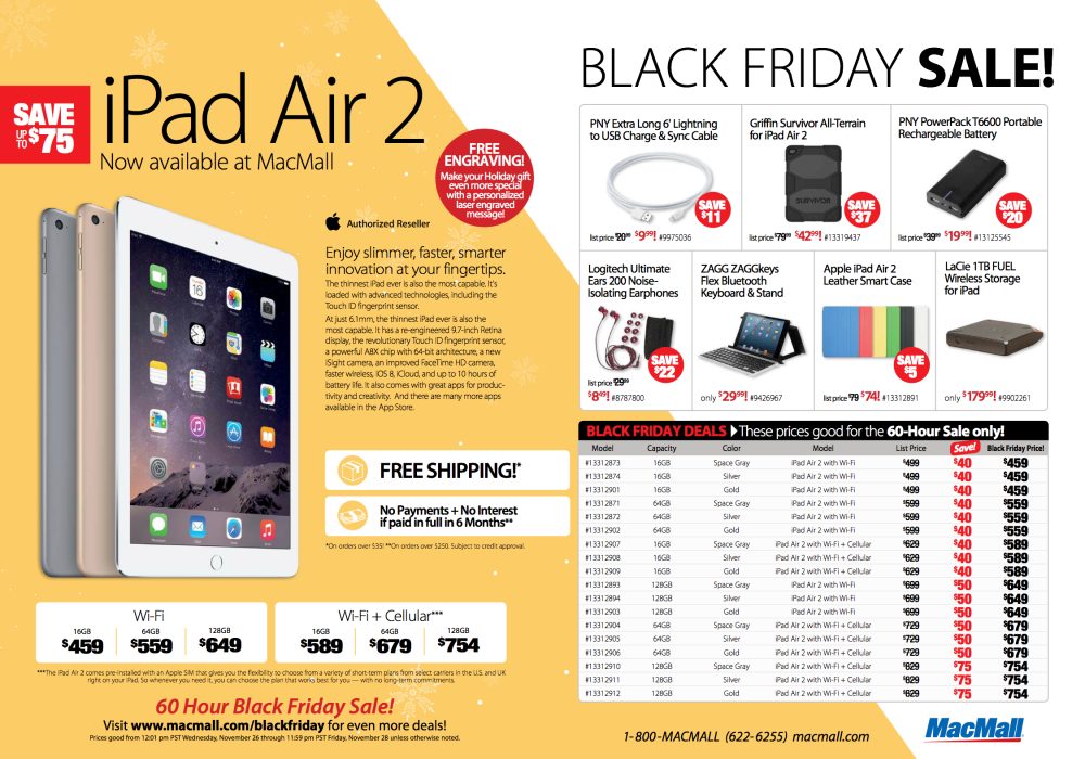 MacMall's Black Friday sale features savings of up to 86 on the