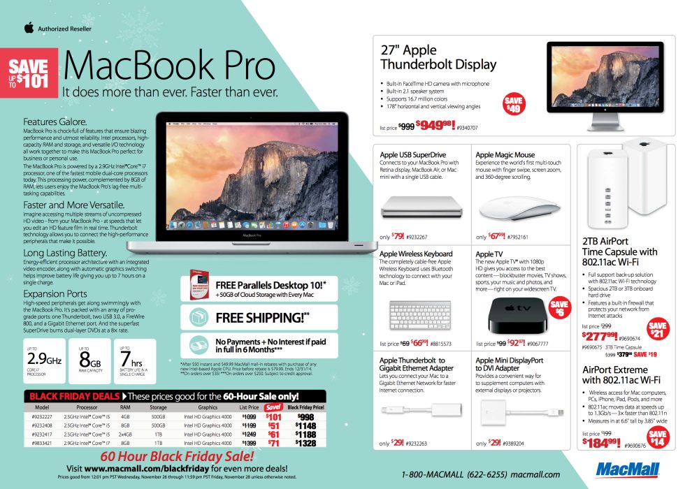 MacMall's Black Friday sale features savings of up to 86 on the