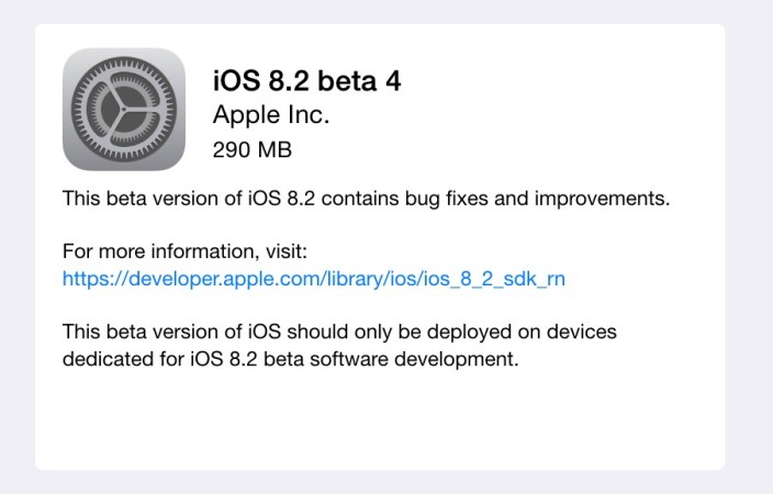 iOS 8.2 beta 4