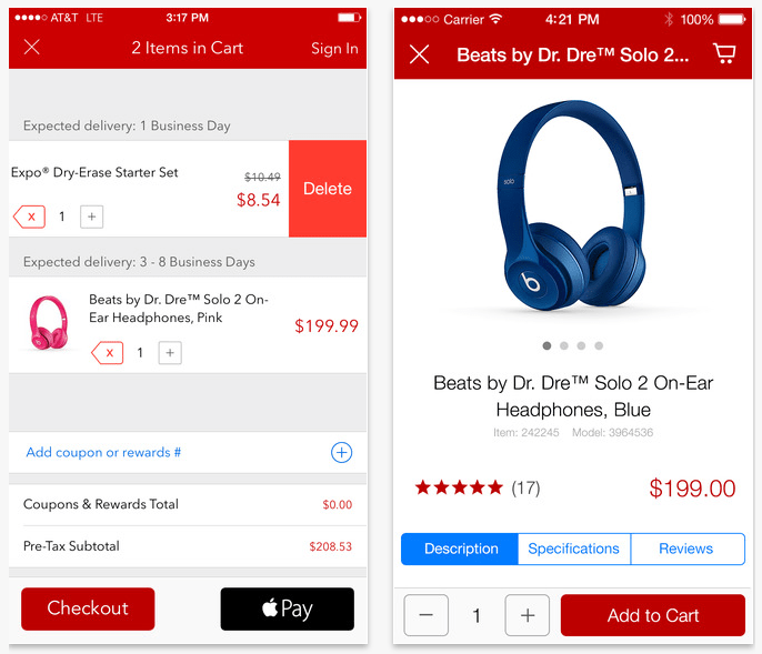 Apple Pay top payment method in Staples iOS app, says company, with 30%