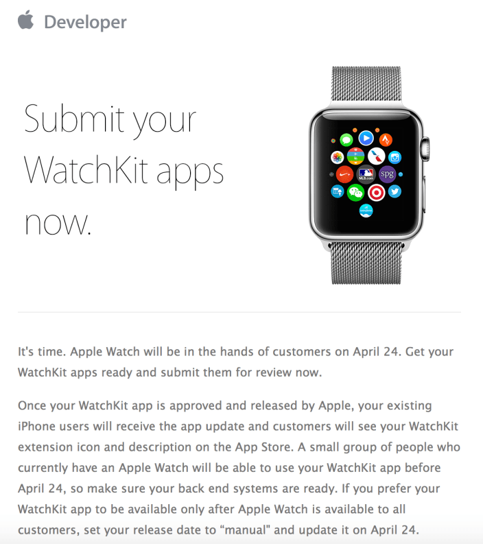 Apple Watch developers