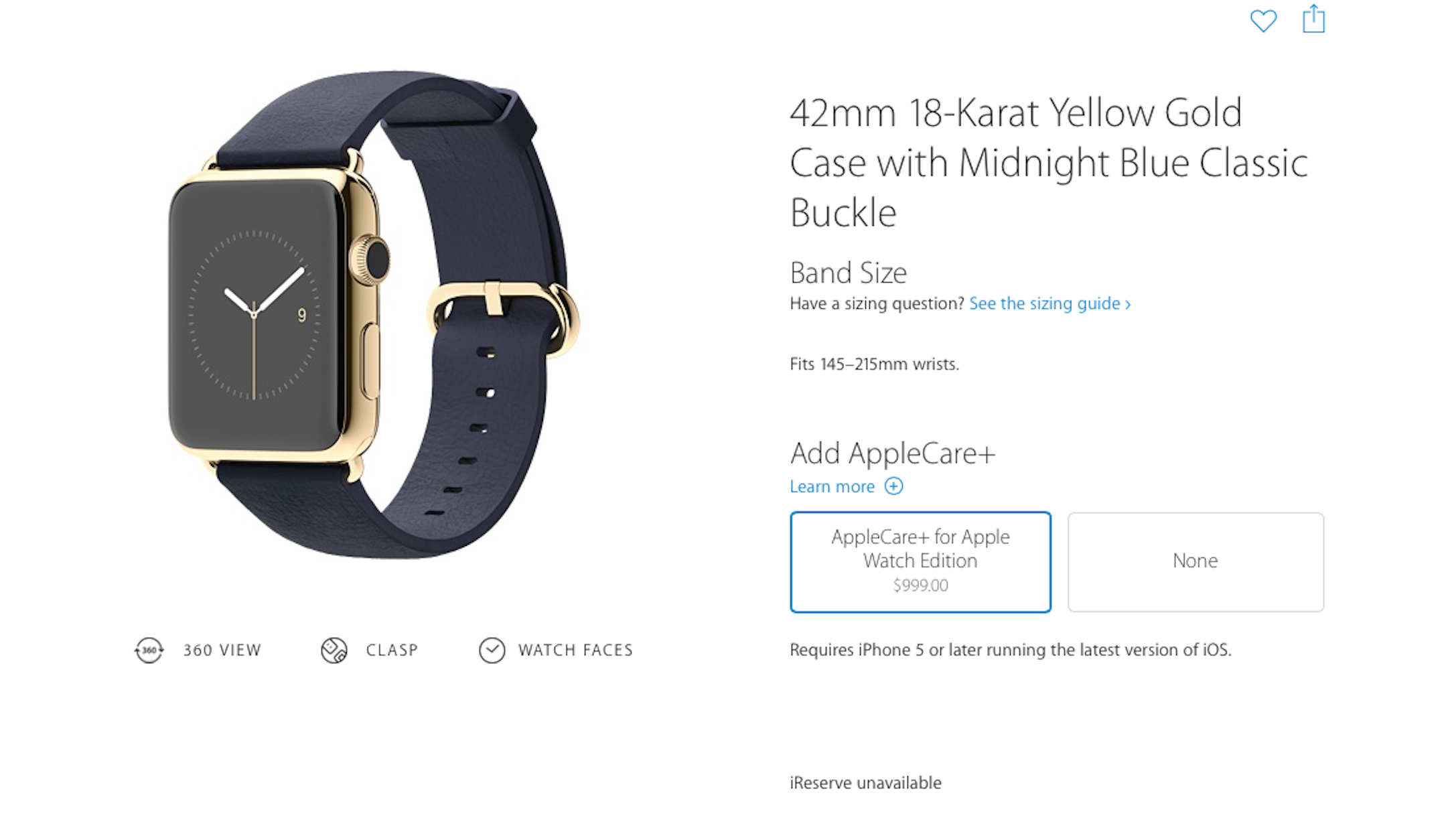 AppleCare+ for Apple Watch: $999 for Edition, $79 for Watch, $59 