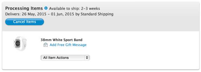 Sport band delivery dates