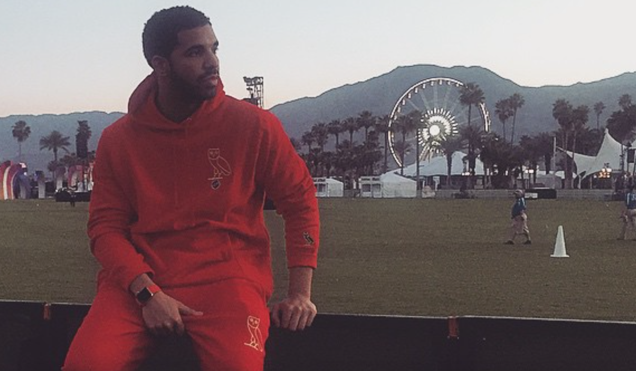 Drake wearing the $17K Apple Watch at Coachella