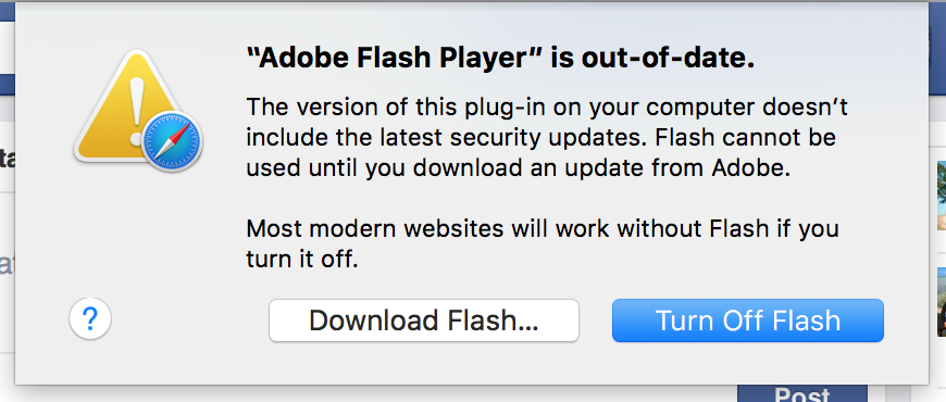 firefox flash plugin warning