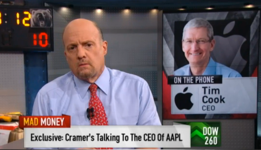 Cook has appeared on Cramer's show several times in the past.