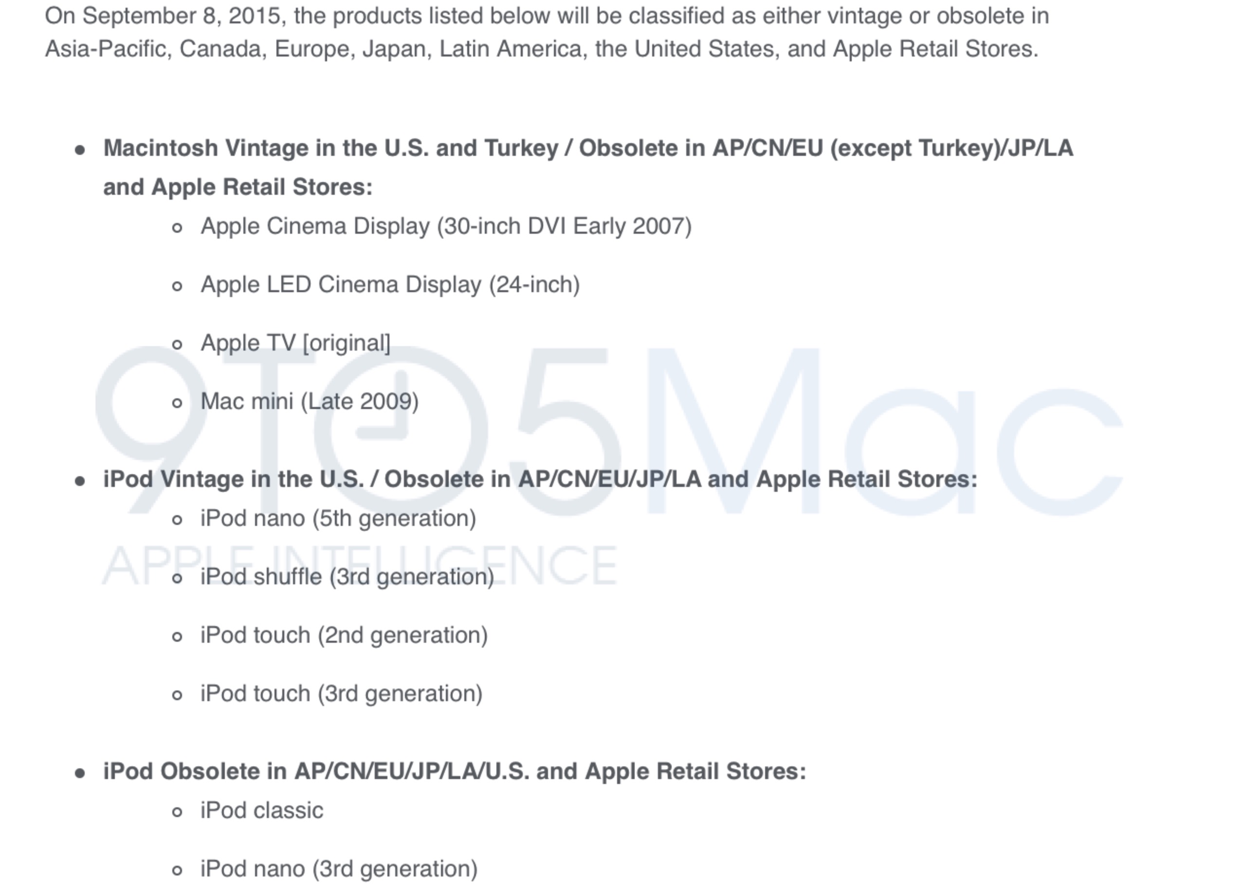 Apple TVs (plus iPods & Cinema Displays) hitting obsolete status day